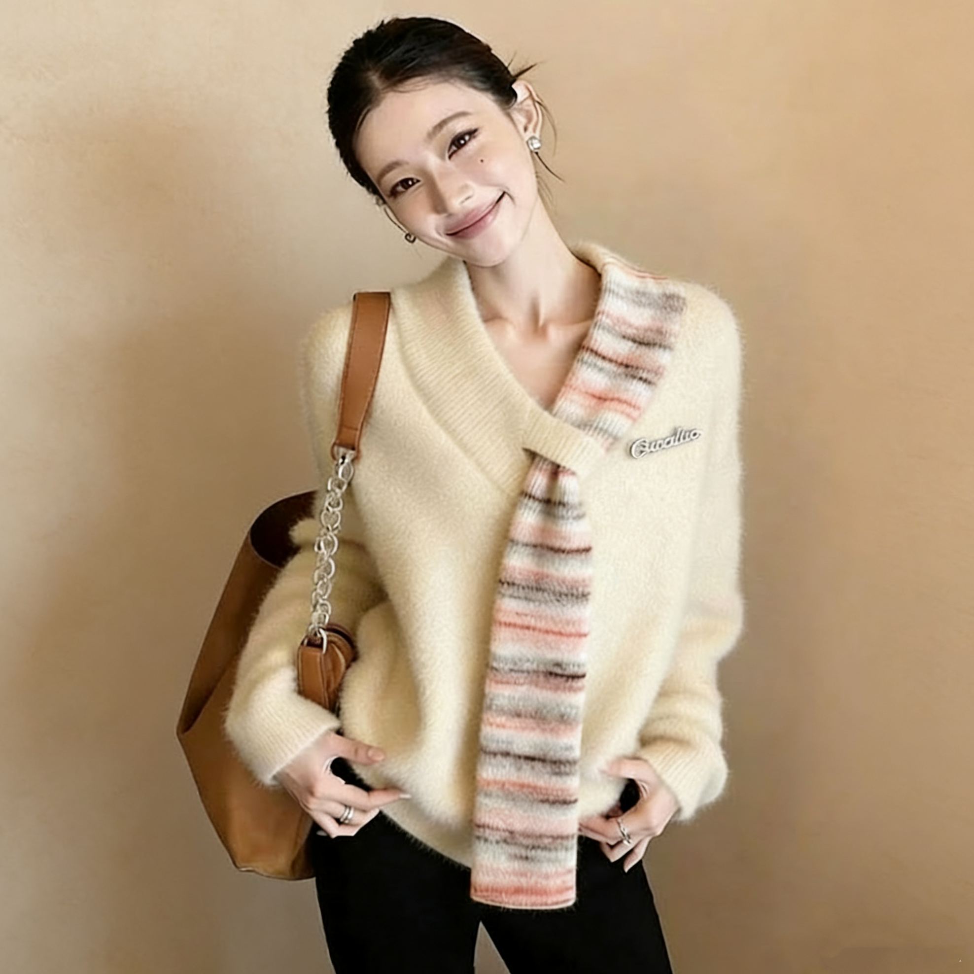 氣質高級感百搭軟糯慵懶風針織衫