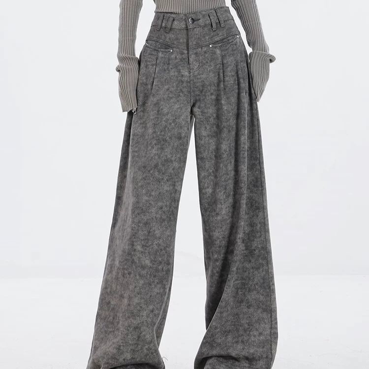 【單件/套裝】韓系慵懶風時尚針織毛衣+氣質顯瘦休閒褲兩件套