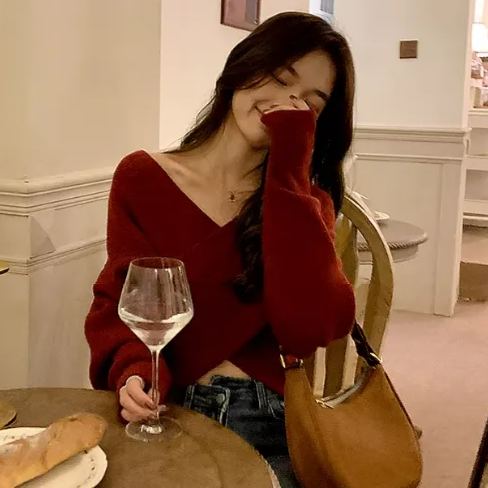 【單件/套裝】氛圍感穿搭小香風紅色毛衣+黑色洋裝兩件套裝