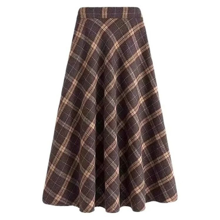 【單件/套裝】復古氣質長袖毛衣+格紋半身裙兩件套裝