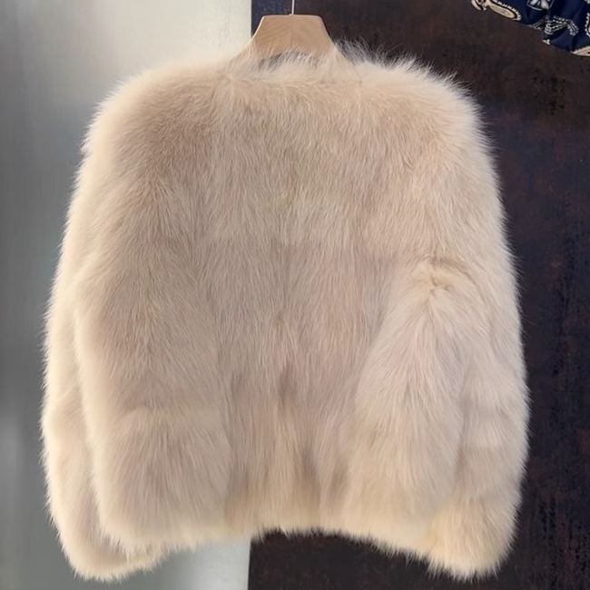 仿狐狸毛網紅韓版皮草短款毛毛圓領外套