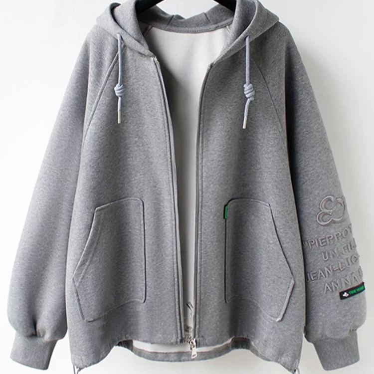 潮流刺繡寬鬆百搭中長款衛衣