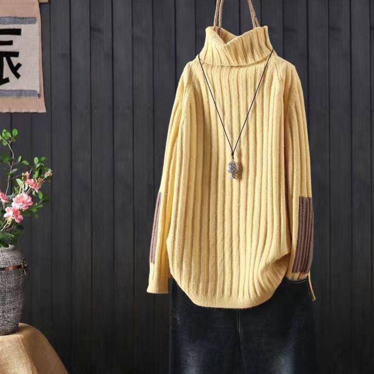 加厚寬鬆高領休閒長袖柔軟通勤保暖針織毛衣