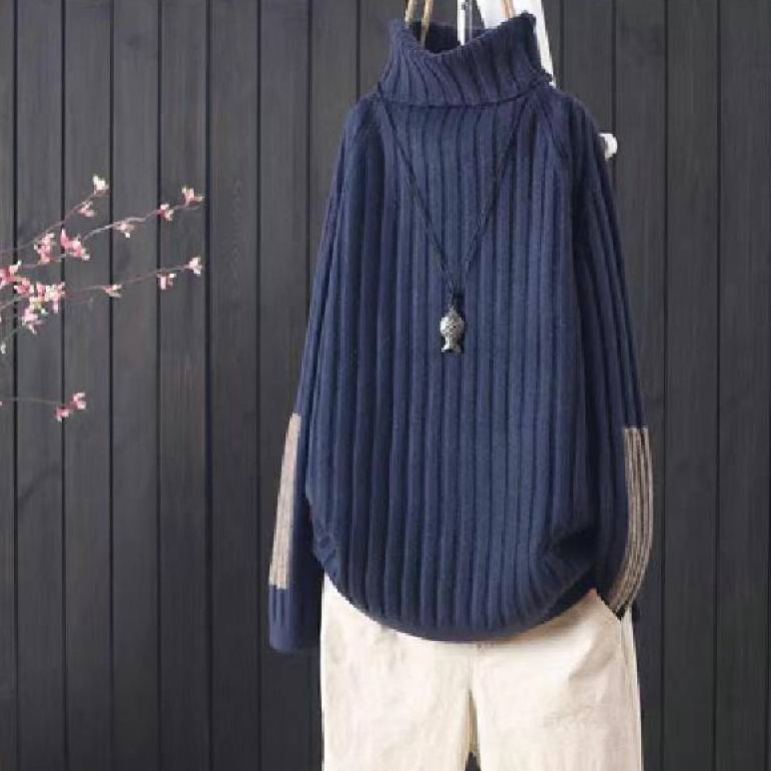 加厚寬鬆高領休閒長袖柔軟通勤保暖針織毛衣