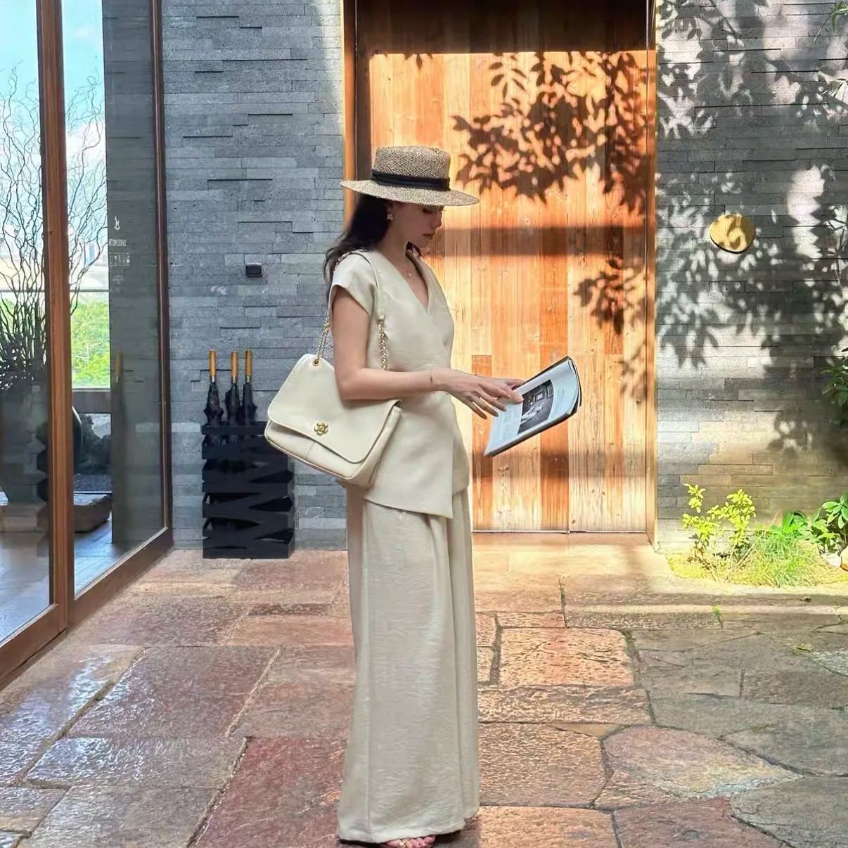 【單件/套裝】氣質高級感卡其色馬甲西裝褲兩件套裝