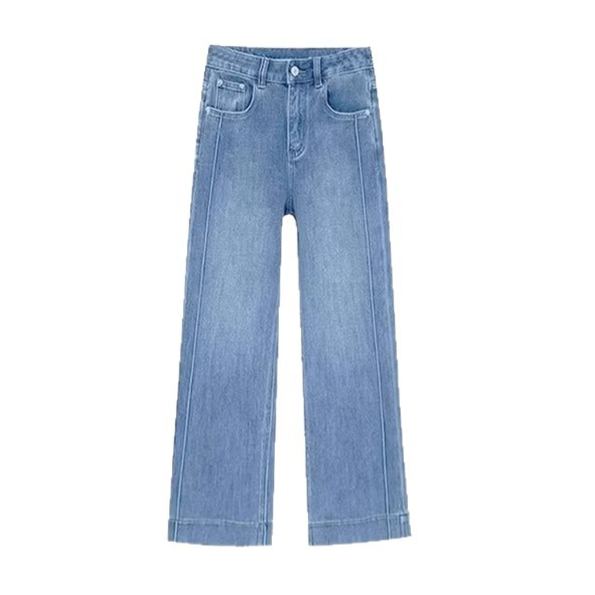 百搭九分直筒顯瘦窄版闊腿牛仔褲