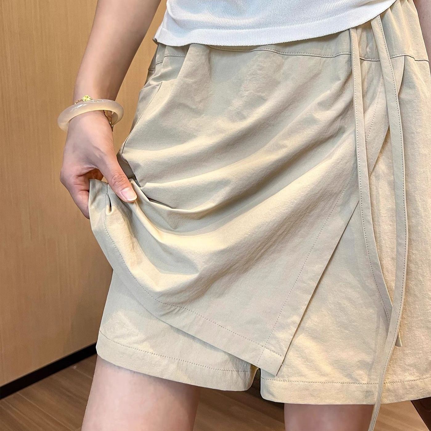 高腰顯瘦寬鬆休閒百搭防走光防曬裙褲