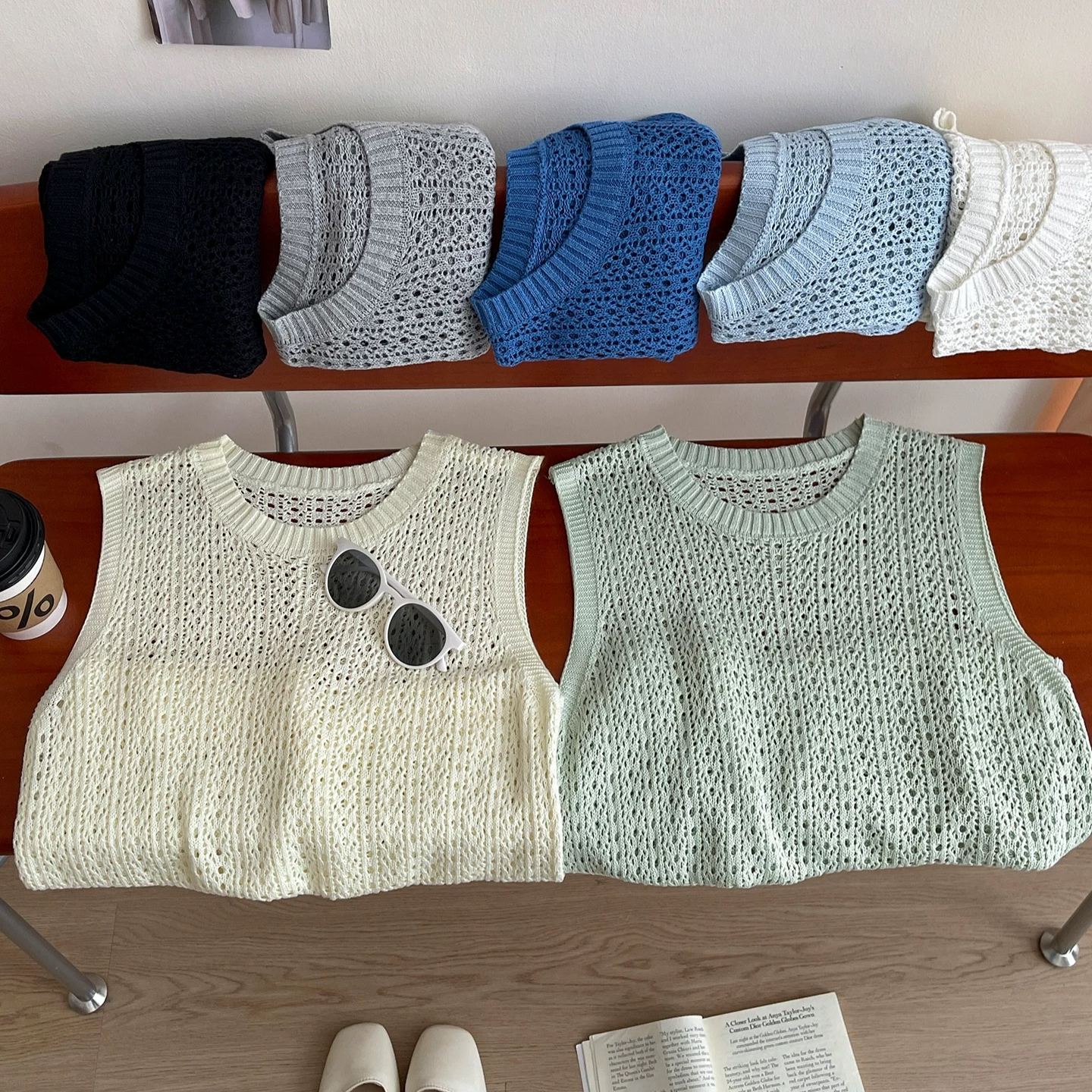 韓系鏤空圓領設計透氣疊穿鬆弛感無袖背心