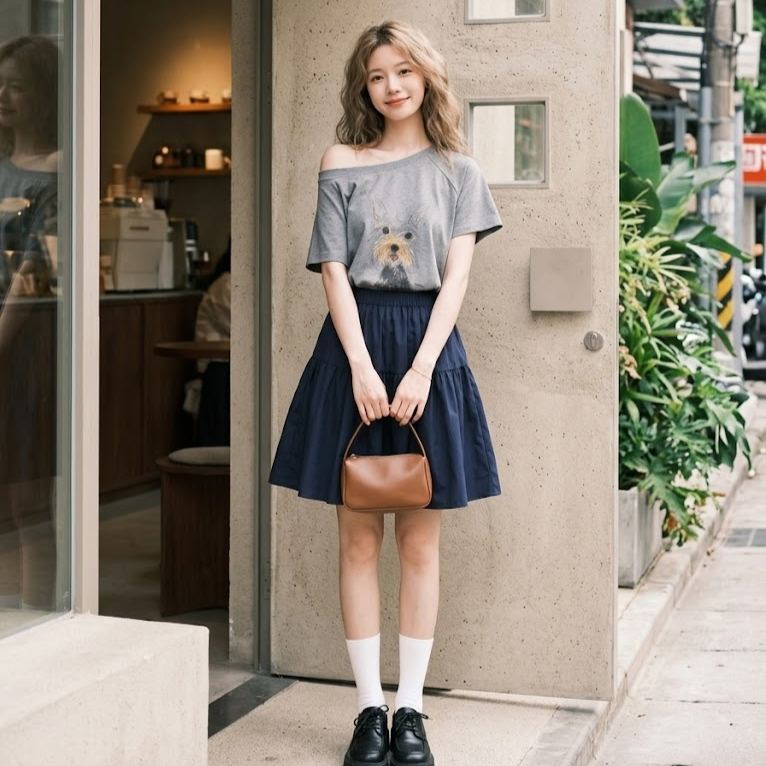 高腰顯瘦a字短裙工裝五分傘裙半身裙