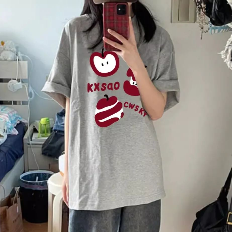 純棉設計感寬鬆oversize美式短袖T恤