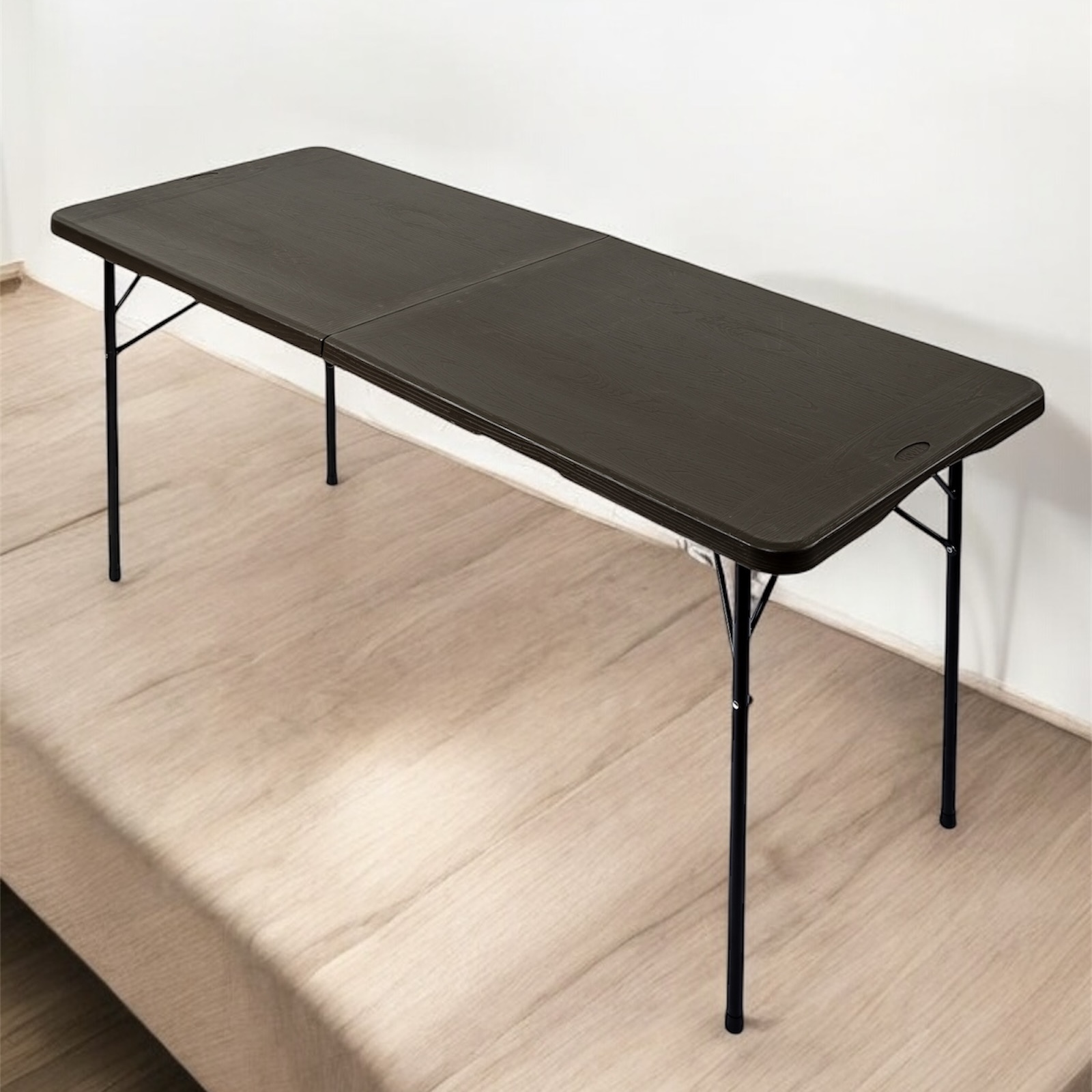 HOUZE - 180cm HDPE Folding Table with Black Legs - Portable | Office | Plastic | Outdoor