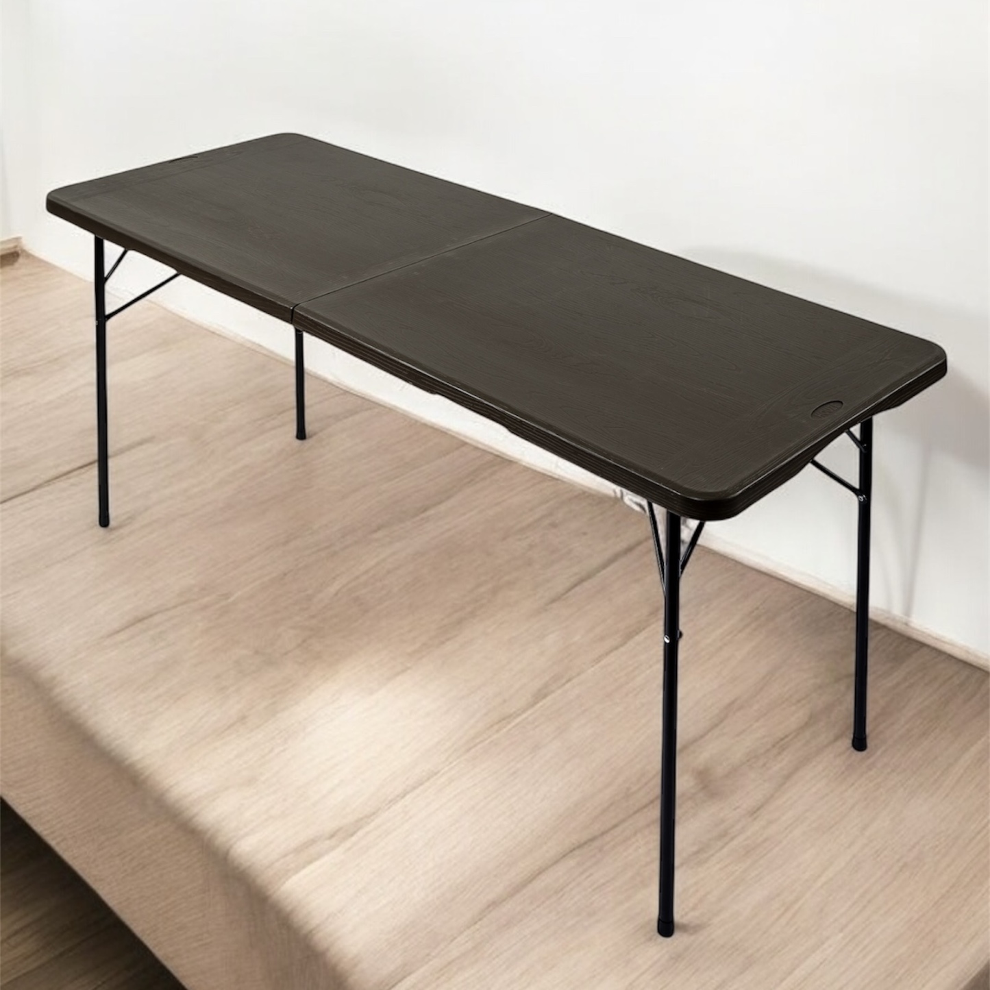HOUZE - 180cm HDPE Folding Table with Black Legs - Portable | Office | Plastic | Outdoor