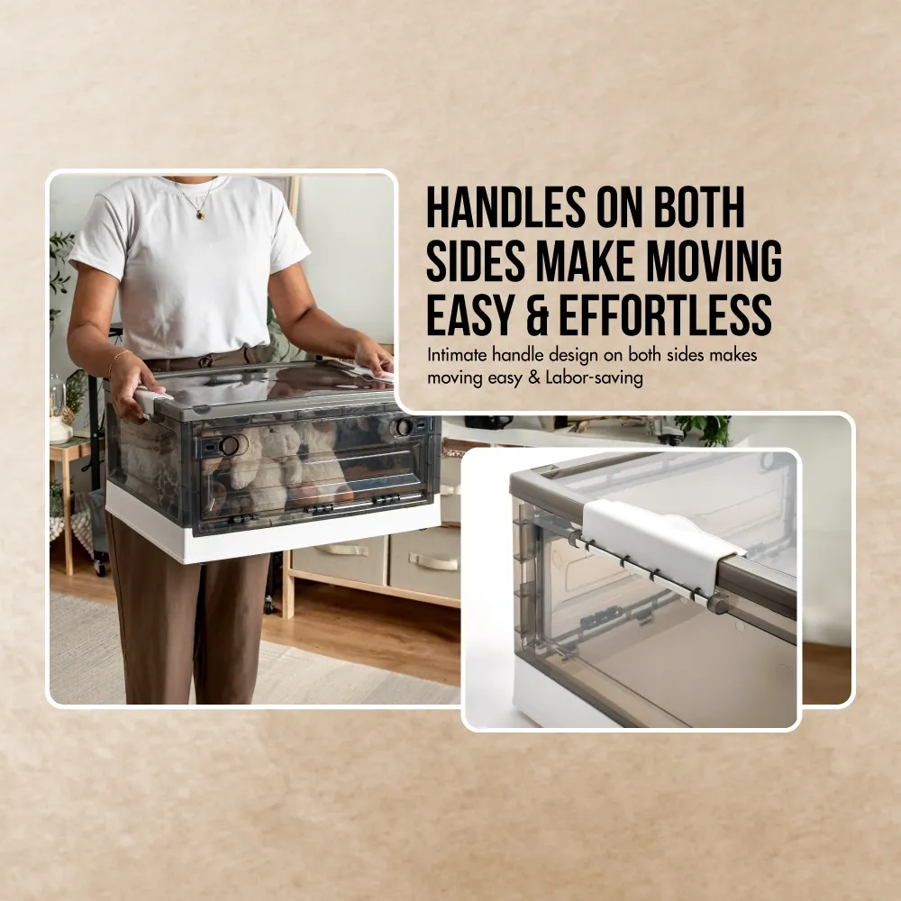 HOUZE - 'FLERO' Collapsible 30L|42L|55L|90L|120L Storage Box with Wheels
