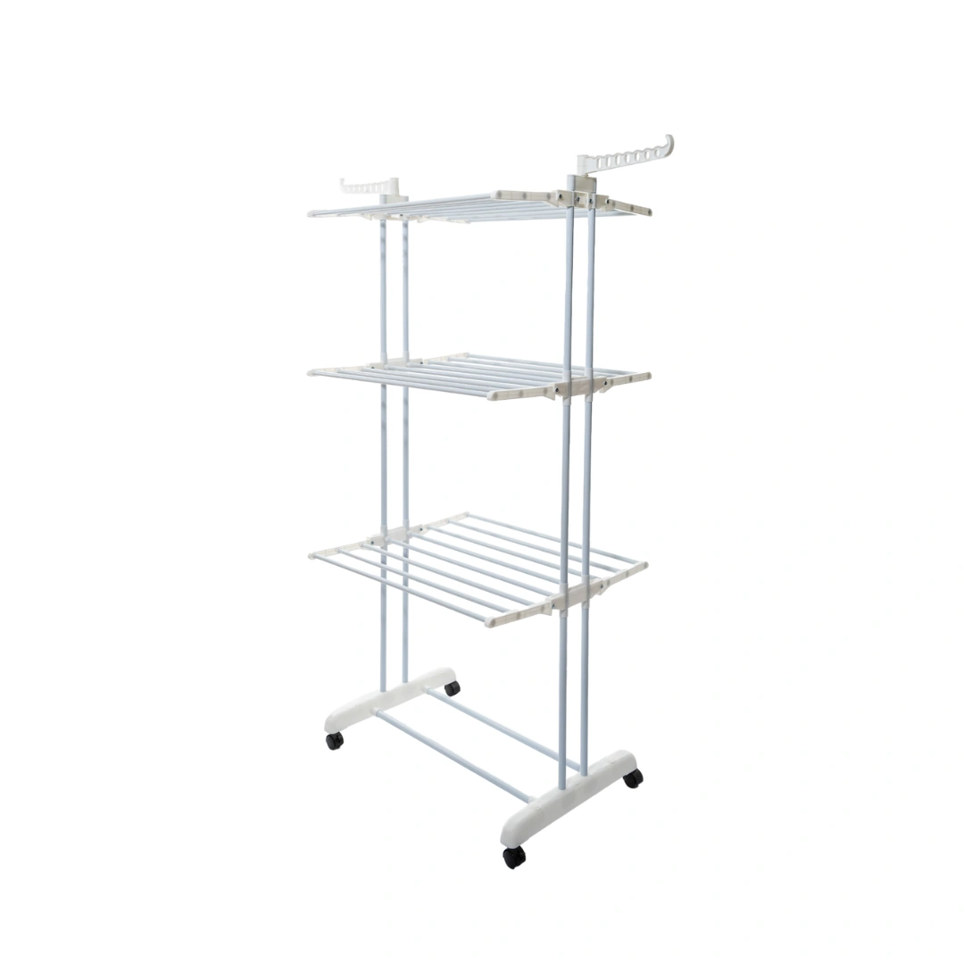 HOUZE - Ficar 3-Tier Foldable Rolling Clothes Drying Rack