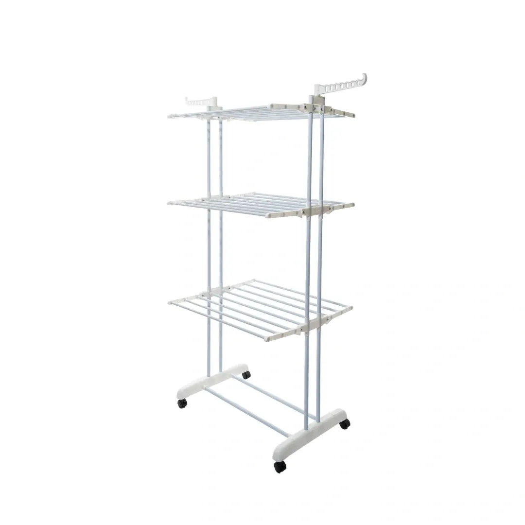 HOUZE - Ficar 3-Tier Foldable Rolling Clothes Drying Rack