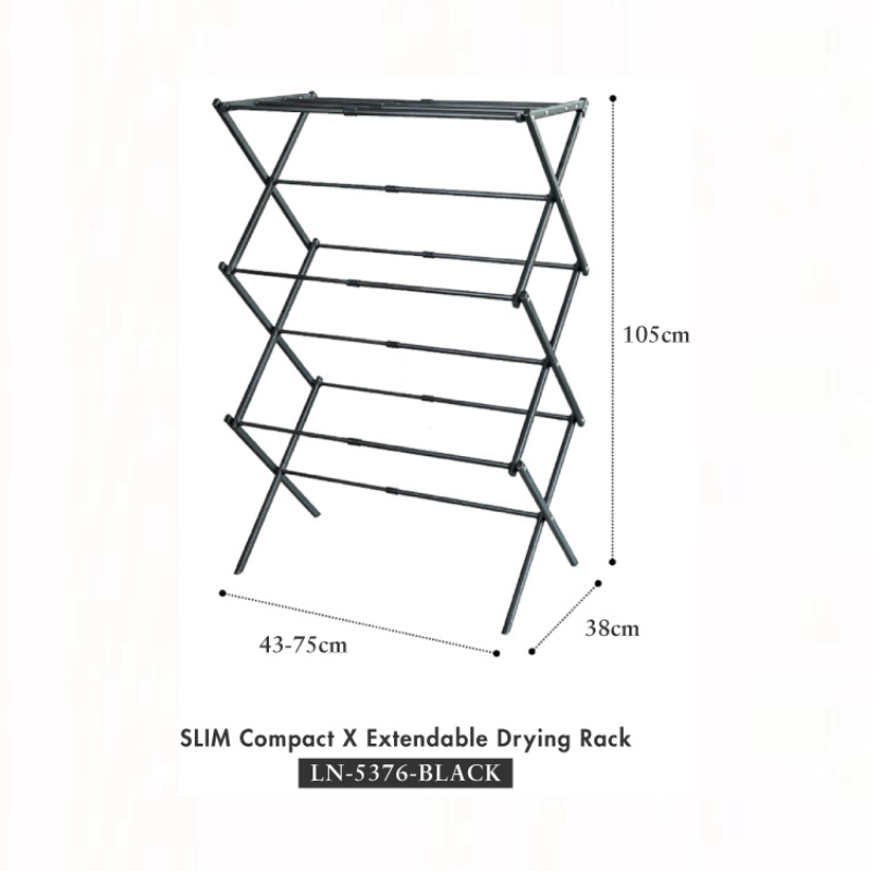 HOUZE - 'SLIM' Compact X Extendable Drying Rack