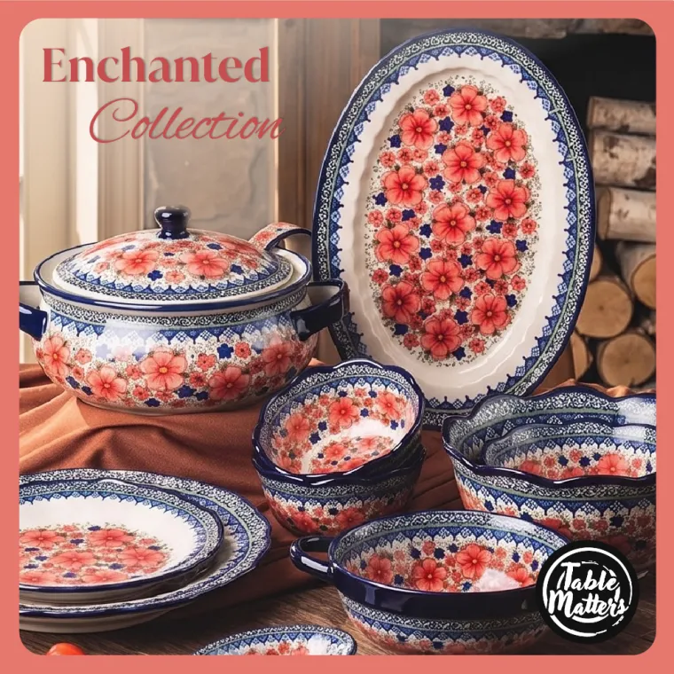 [Table Matters] Snow Plum Dinnerware Set [Plate | Bowl | Mug | Utensil Holder]