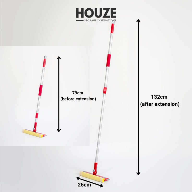 HOUZE - LIAO - 10" (inch) 2 IN 1 Window Cleaner (Length:78-130cm)- Kitchen | Bathroom | Wiper | Multi-functional