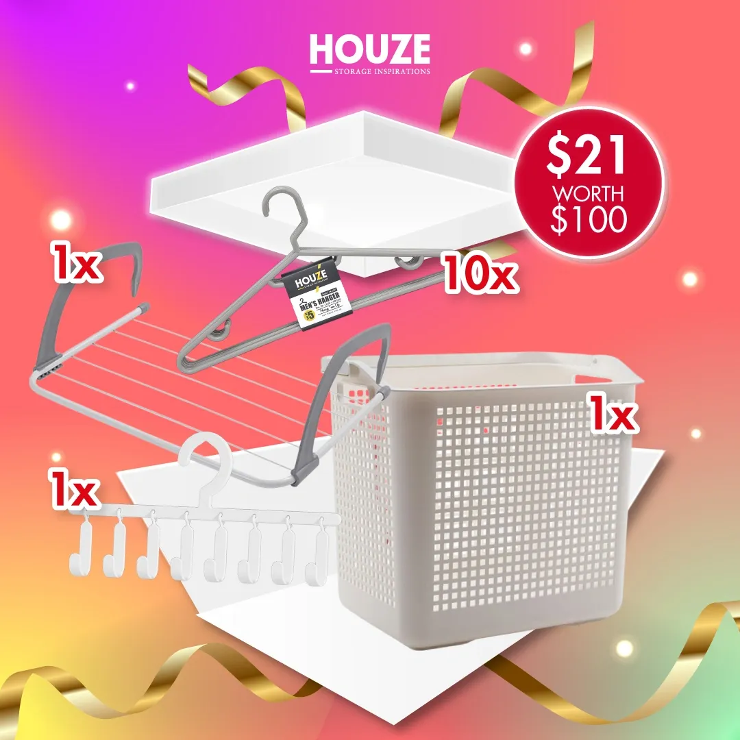 HOUZE Bundle - 13PCS Laundry Essentials Set SGD21 (Worth SGD100)