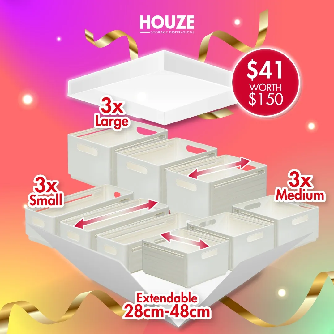 HOUZE Bundle - 9PCS Storage Drawer Set SGD41 (Worth SGD150)