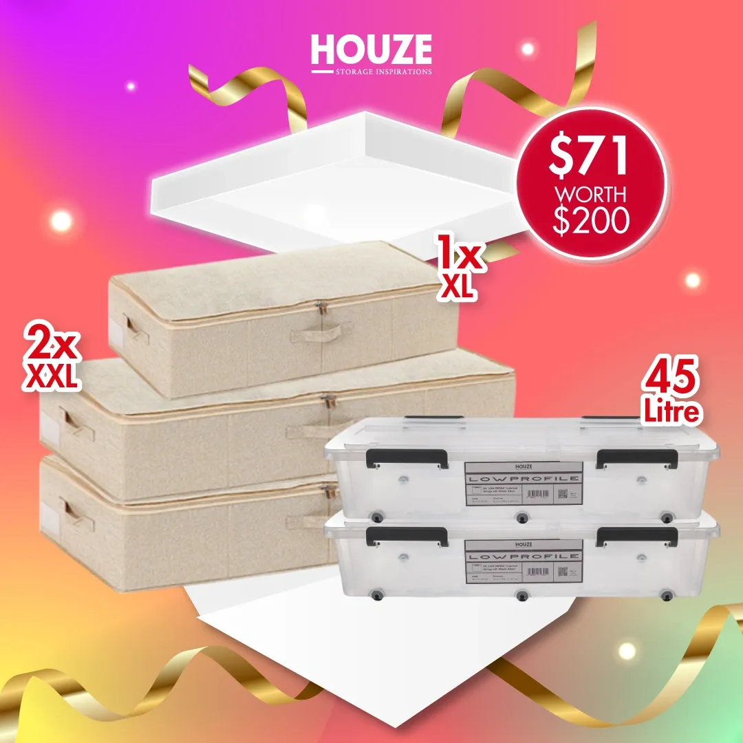 HOUZE Bundle - 5PCS Underbed Storage Set SGD71 (Worth SGD200)