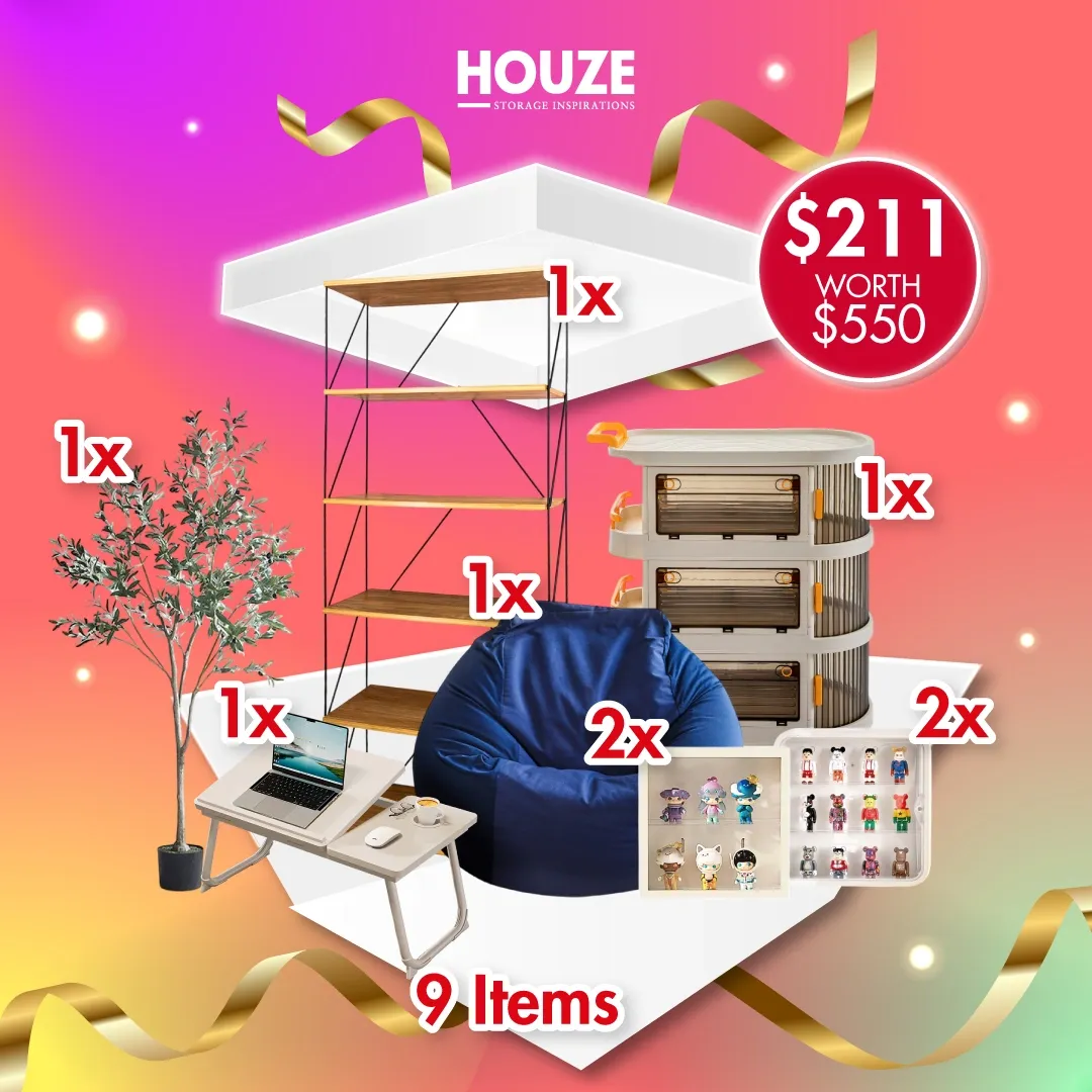 HOUZE Bundle - 9PCS Living Room Essentials Set SGD411 (Worth SGD1000)