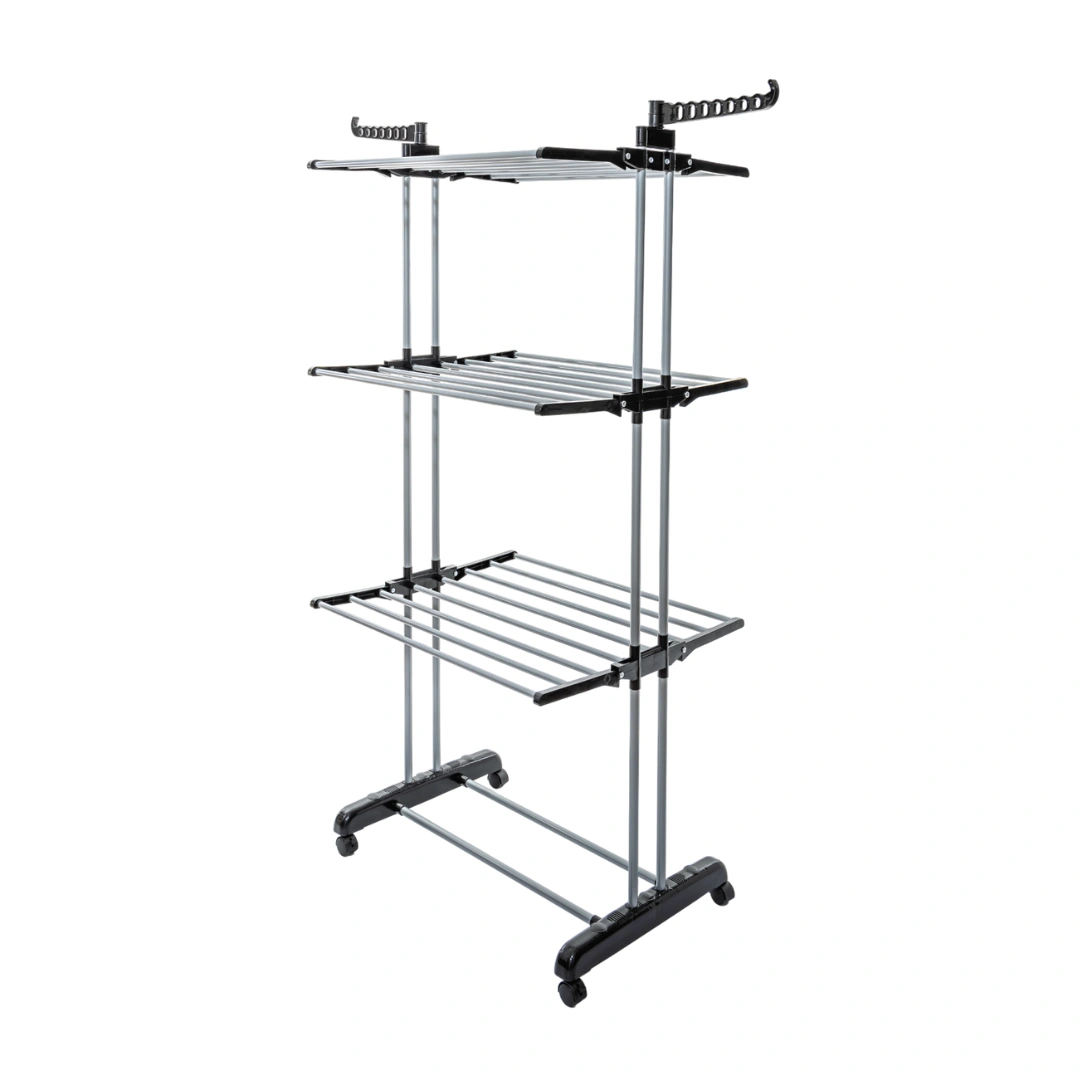 HOUZE - Ficar 3-Tier Foldable Rolling Clothes Drying Rack