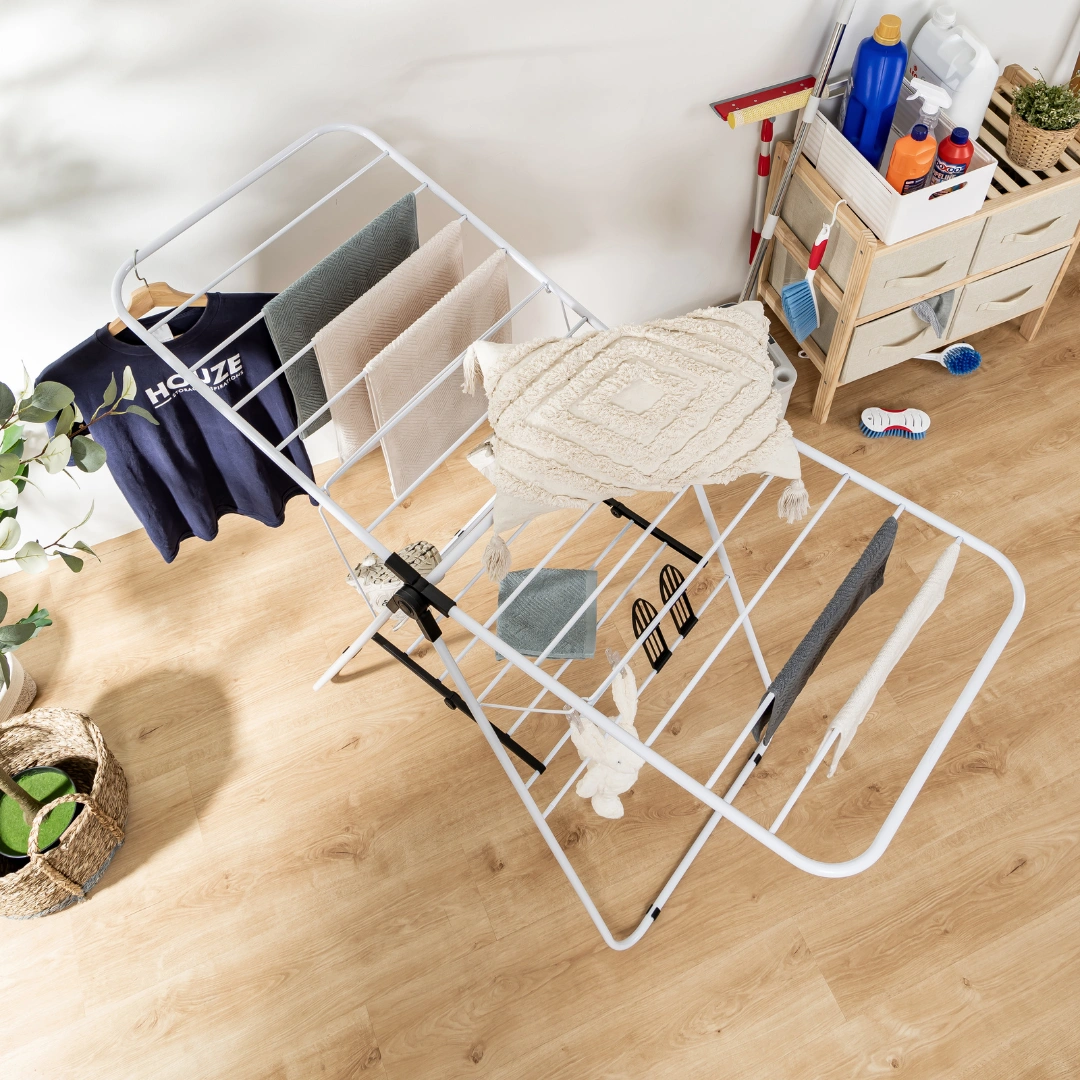 HOUZE - Menshar Gullwing QuickFold Clothes Drying Airer Rack - Laundry | Organizer | Towels