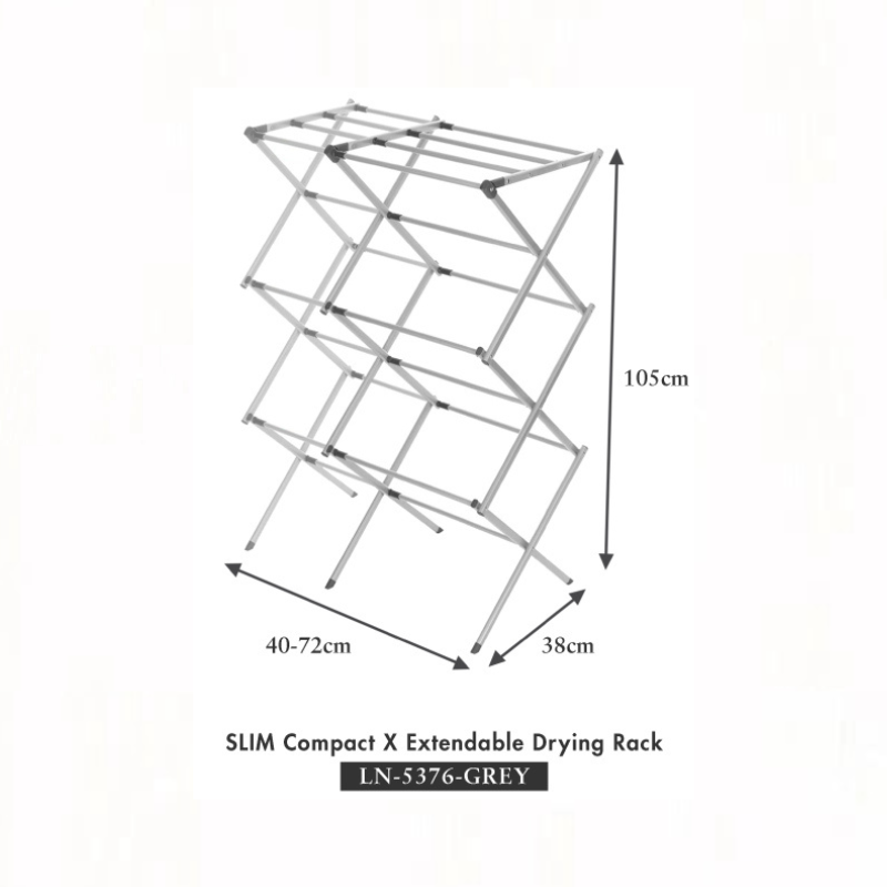 HOUZE - 'SLIM' Compact X Extendable Drying Rack