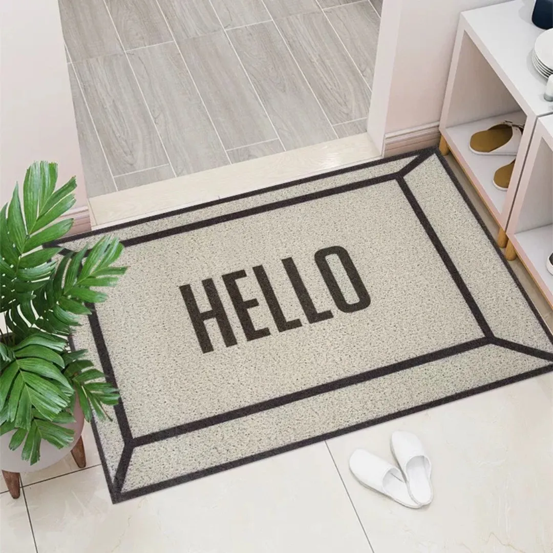 CURLS Washable Non-Slip Coil Soft Entrance Door Mat - Oh Hello (9 Designs)