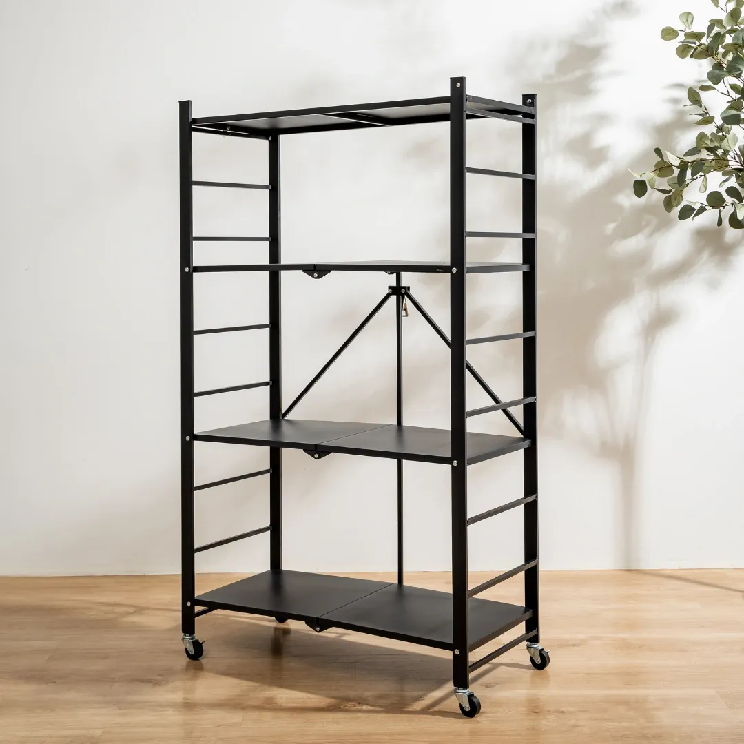 HOUZE - 'SLIM' 3|4|5 Tier Parallel Foldable Storage Shelf - Organizer | Rack | Shelving | Shelves | Cabinet
