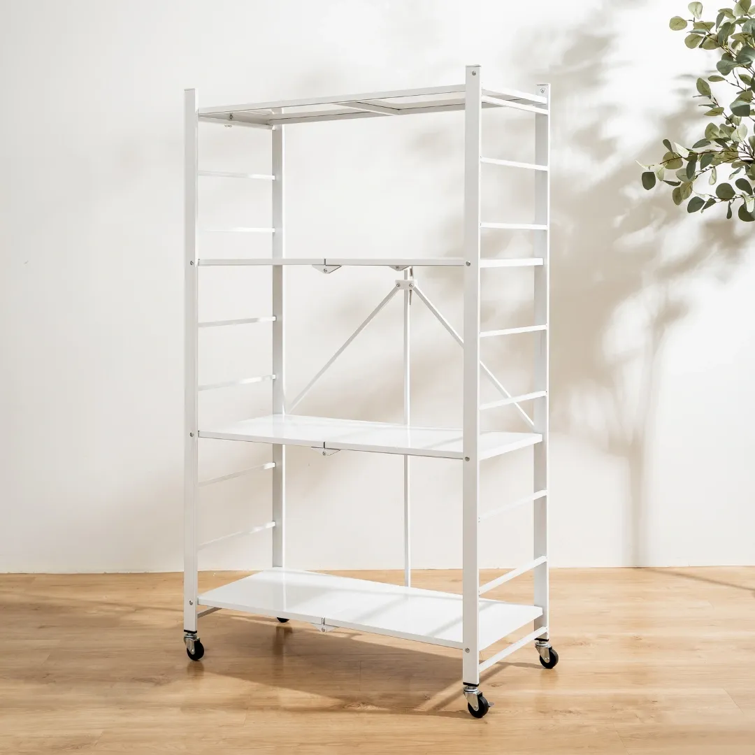 HOUZE - 'SLIM' 3|4|5 Tier Parallel Foldable Storage Shelf - Organizer | Rack | Shelving | Shelves | Cabinet