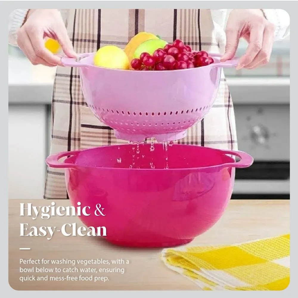 CASA - 8pcs Nestable Kitchen Mixing Bowl Set with Measuring Cups, Colander and Sifter