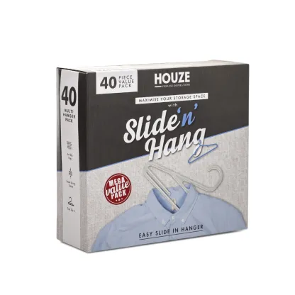 HOUZE - 40PCS Premium Hangers (Non Slip | Velvet | Kids | Metal | Rubber | Plastic)