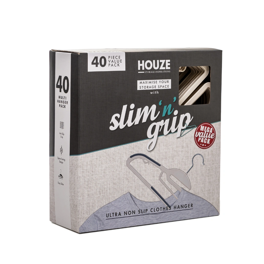 HOUZE - 40PCS Premium Hangers (Non Slip | Velvet | Kids | Metal | Rubber | Plastic)