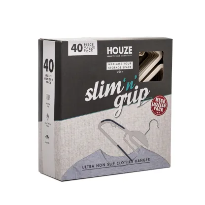 HOUZE - 40PCS Premium Hangers (Non Slip | Velvet | Kids | Metal | Rubber | Plastic)