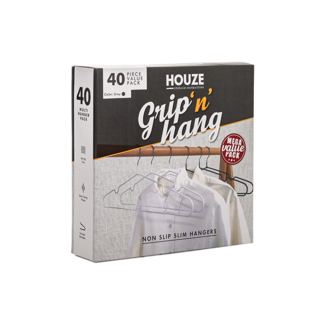HOUZE - 40PCS Premium Hangers (Non Slip | Velvet | Kids | Metal | Rubber | Plastic)