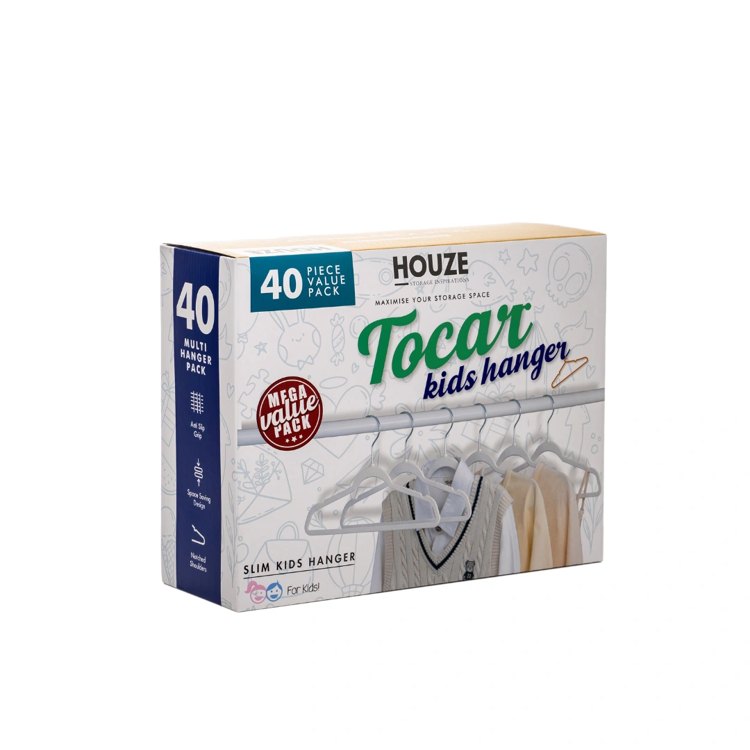 HOUZE - 40PCS Premium Hangers (Non Slip | Velvet | Kids | Metal | Rubber | Plastic)