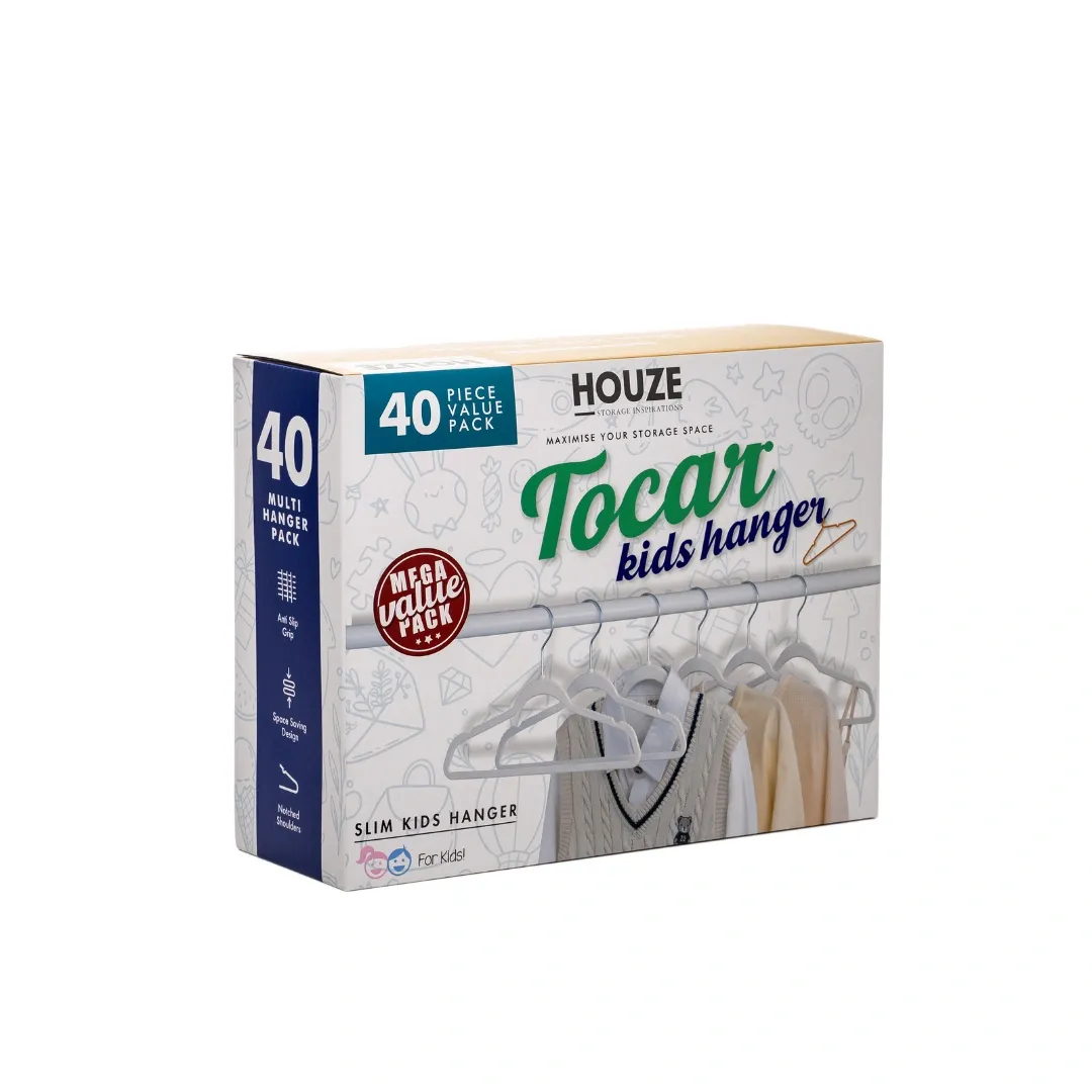 HOUZE - 40PCS Premium Hangers (Non Slip | Velvet | Kids | Metal | Rubber | Plastic)