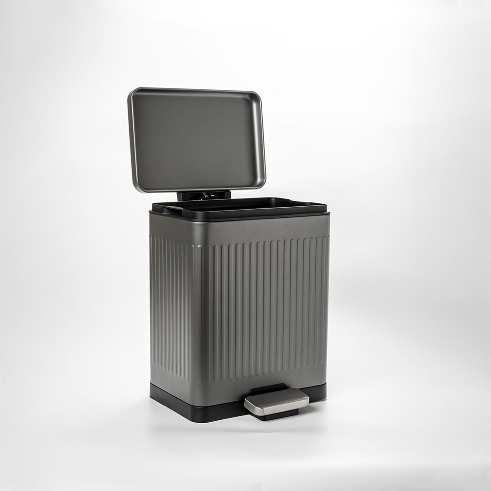 8L | 10L | 15L MIRA Matte Slim Step Bin 2 Color [White | Grey] - Dustbin | Soft closing | Trash can | Garbage