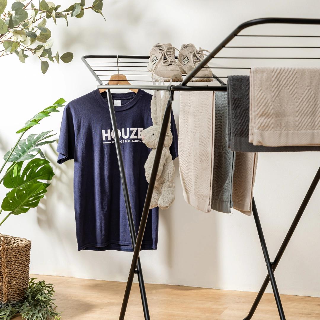 HOUZE - 'Sechoir' '3 Fold' Winged Airer Rack - Laundry | Rack | Organizer | Towels