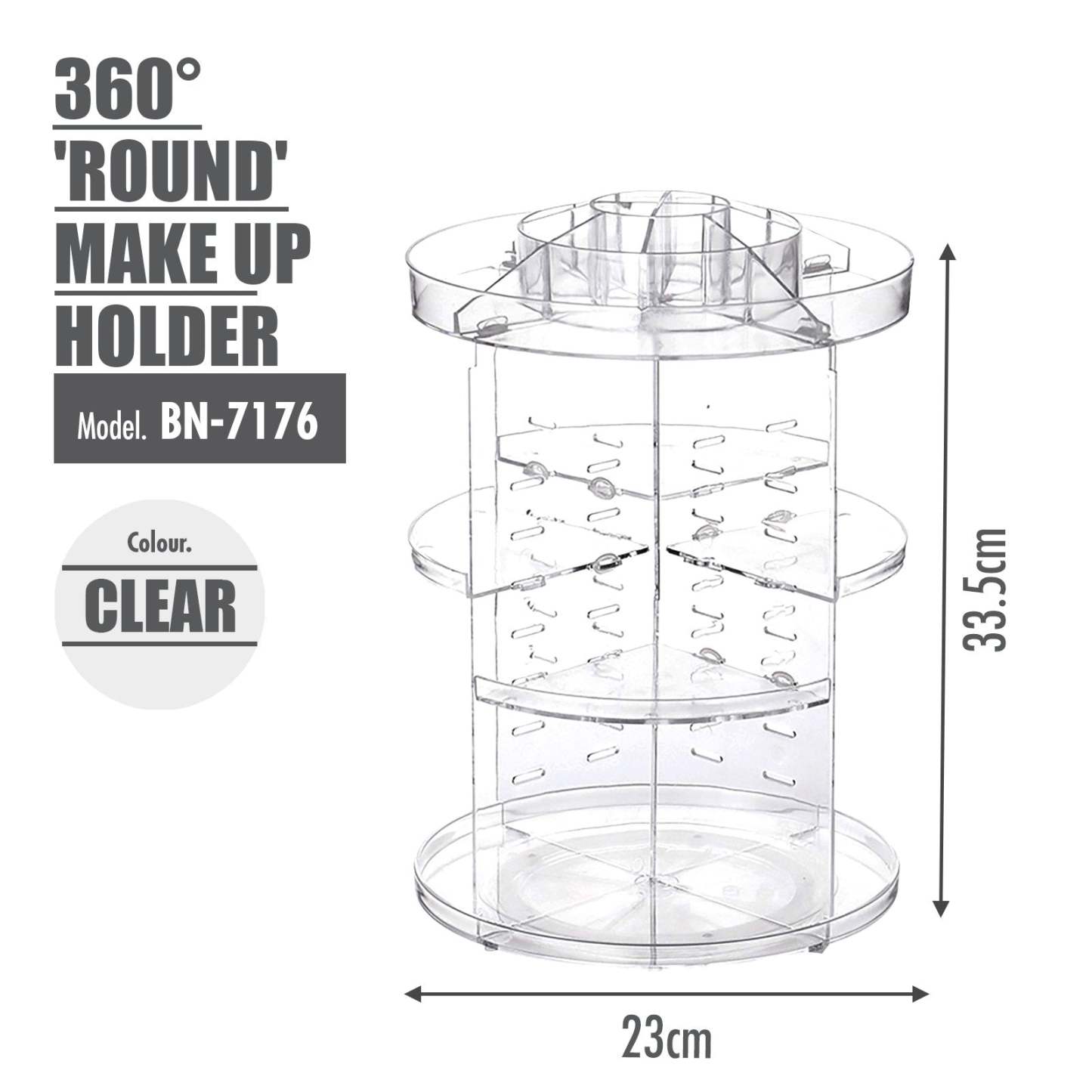 360 Degree 'ROUND' Make Up Holder - HOUZE - The Homeware Superstore