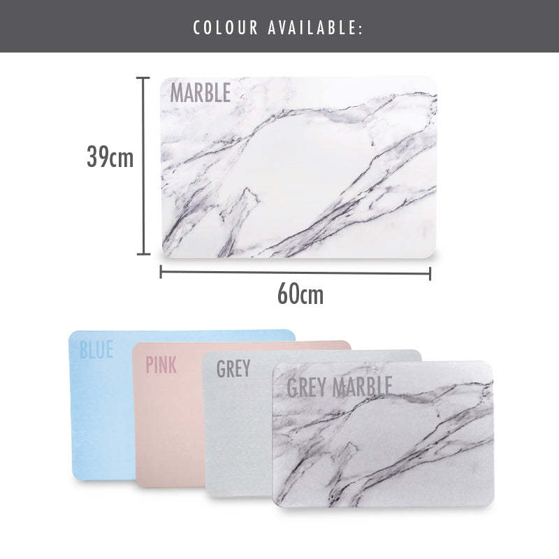 HOUZE - Diatomite Absorbent Mat (Large) - Grey Marble - HOUZE - The Homeware Superstore