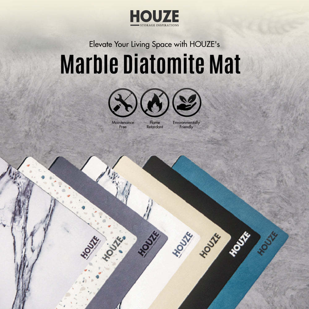 HOUZE - Diatomite Absorbent Mat (Large) & Soft Diatomite Absorbent Mat - Assorted Colour