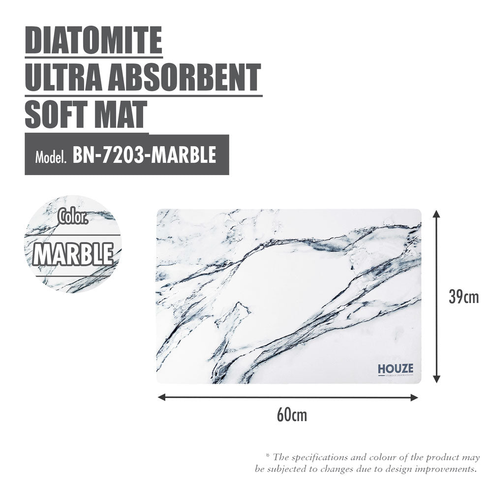 HOUZE - Diatomite Absorbent Mat (Large) & Soft Diatomite Absorbent Mat - Assorted Colour