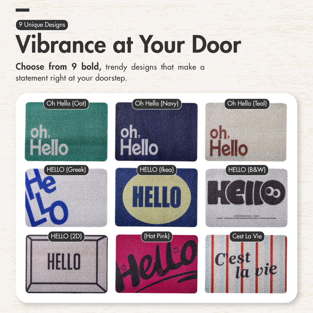 [2 for $24.90|3 for $29.90] CURLS Washable Non-Slip Coil Soft Entrance Door Mat - Oh Hello (9 Designs)