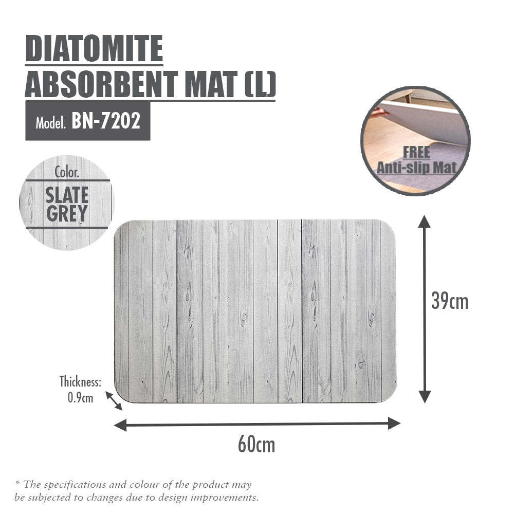 HOUZE - Diatomite Absorbent Mat (Large) & Soft Diatomite Absorbent Mat - Assorted Colour