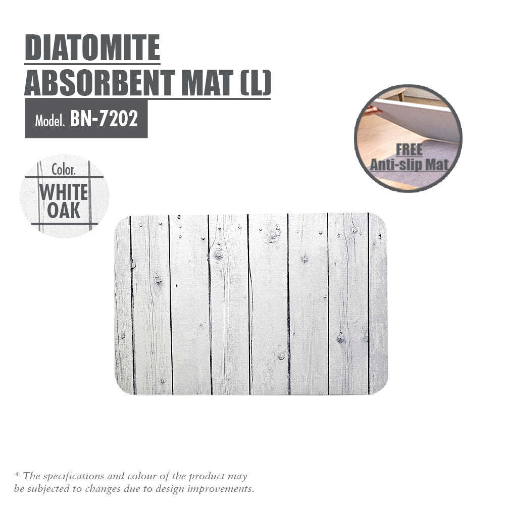Slatted Wood Diatomite Mat (White Oak)