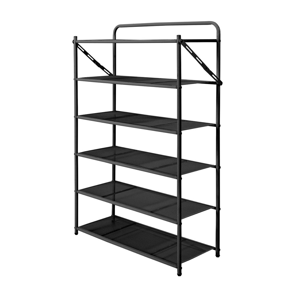 HOUZE - 'SLIM' Monochrome 4 Tier | 5 Tier | 6 Tier Steel Shoe Rack [Black | White] [Length: 70cm] - Storage | Organizer