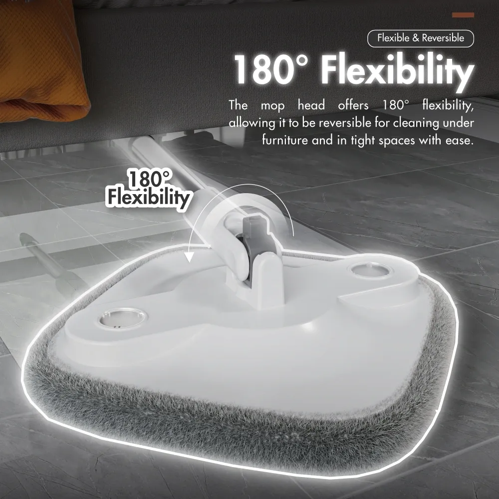 The Clean Water Spin Mop (Square/Round) - Kitchen | Bathroom | Cleaning | Washing | Drying | Stainless Steel